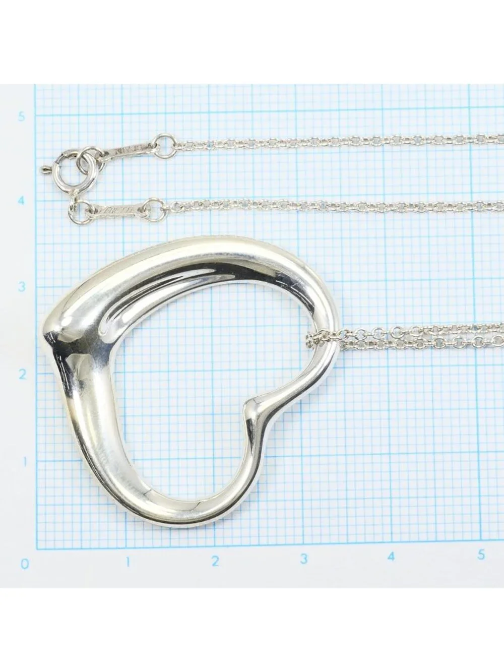 Tiffany & Co Open Heart Large 925 Sterling Silver Necklace 74